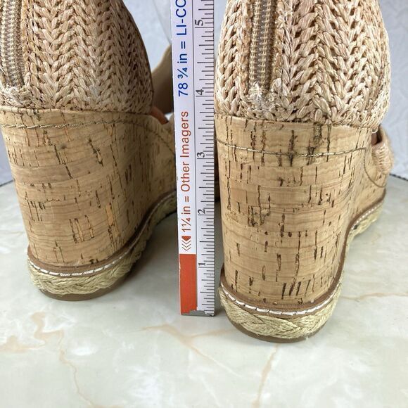 Dolce Vita Heels Womens Size 10 Otto Tan Espadrilles Straw Platform Wedge Shoes - Picture 11 of 11